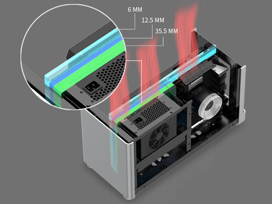 Boitier mini tour mini itx jonsplus i100 pro (argent) i100PRO-A